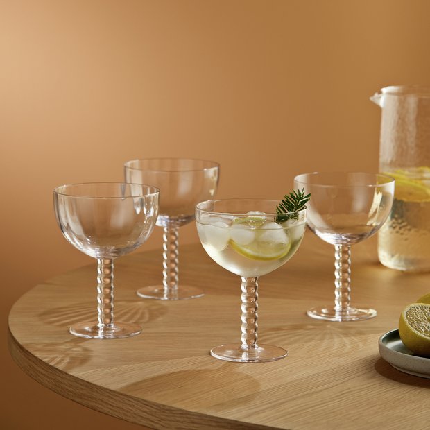 Habitat Bobbin cocktail glasses clear 450ml (British brand)