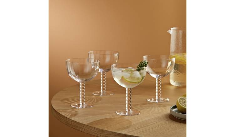 Habitat Bobbin cocktail glasses clear 450ml (British brand)