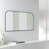Habitat black round edge rectangular wall mirror 40x100cm, imported from the UK