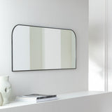 Habitat black round edge rectangular wall mirror 40x100cm, imported from the UK