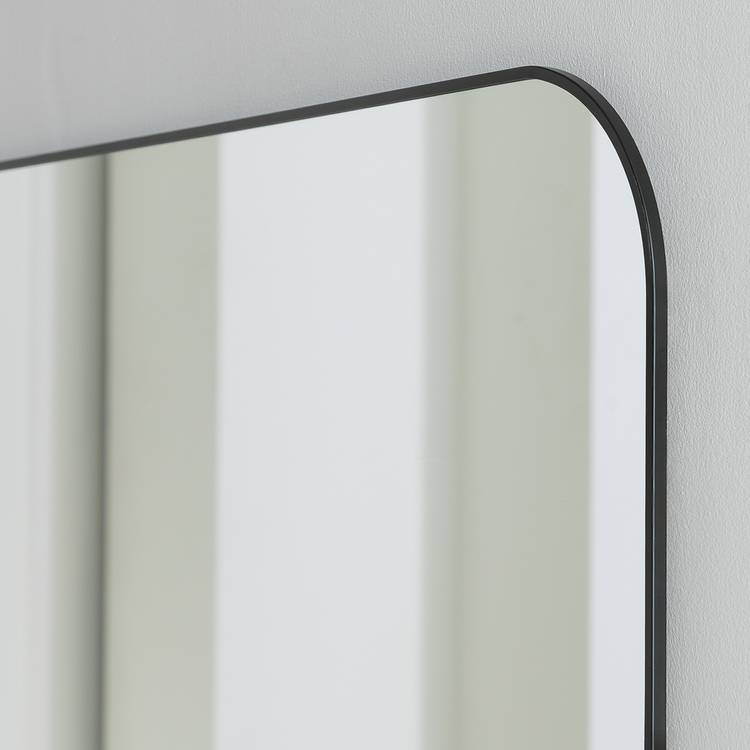 Habitat black round edge rectangular wall mirror 40x100cm, imported from the UK