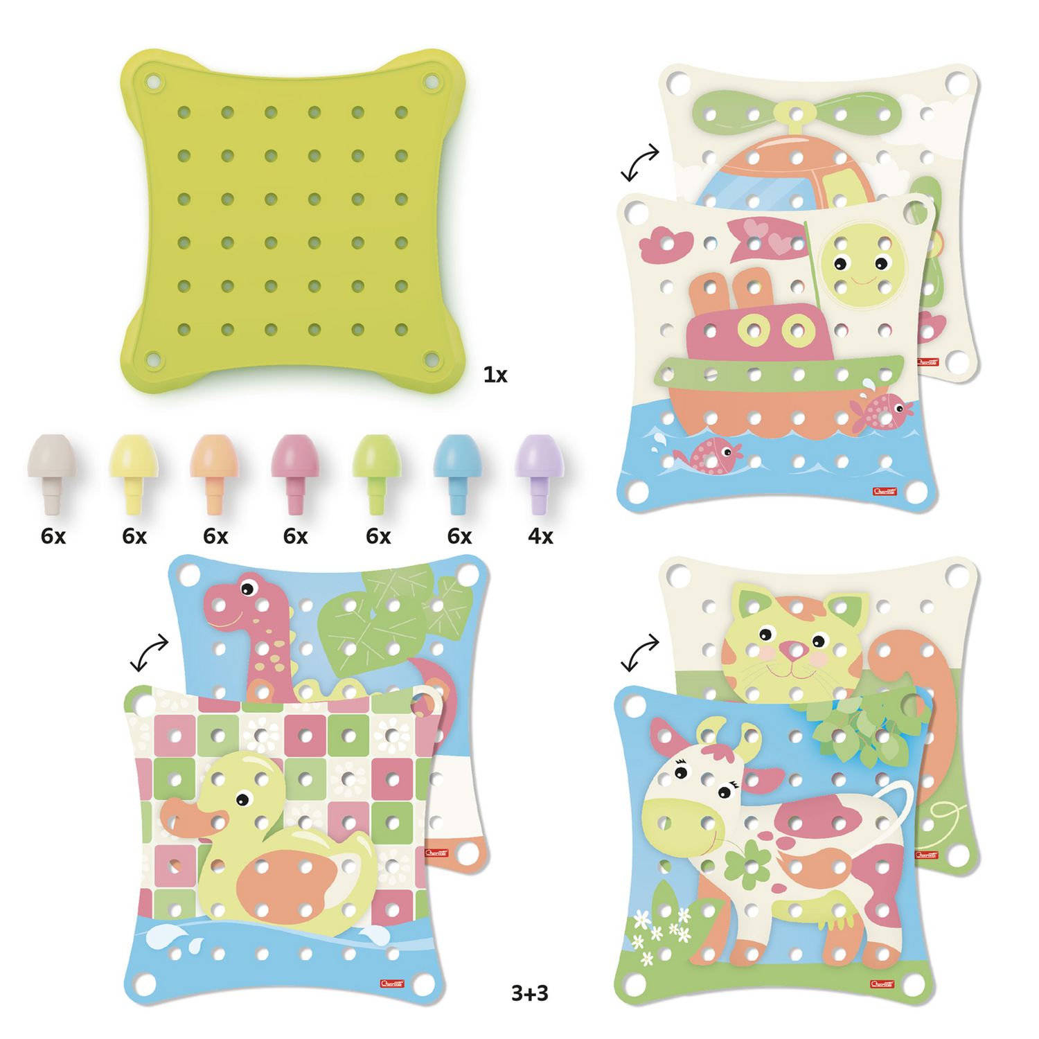 Quercetti PlayEco Jumbo Peggy pegboard set 41 pieces, imported from the UK
