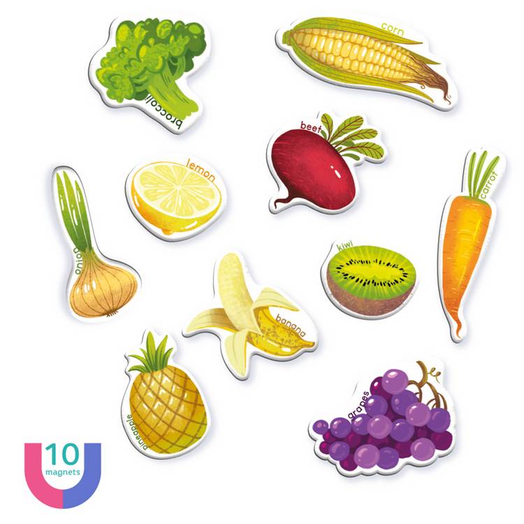 Dodo magnetic fruits and vegetables set 10 pieces (British brand)