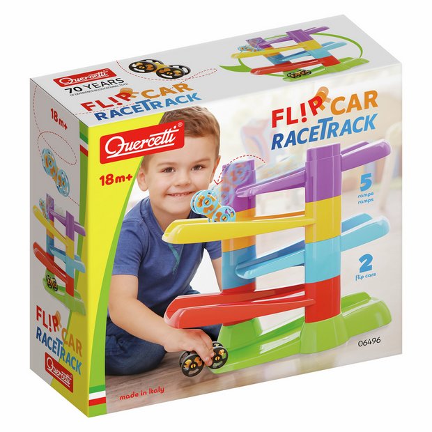Quercetti Flip Car Race Track with ramps and cars (British brand)