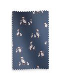 Blue blackout roller blind with puffin print, imported from the UK