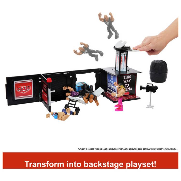 Mattel WWE Knuckle Crunchers Final Boss playset The Rock (British brand)