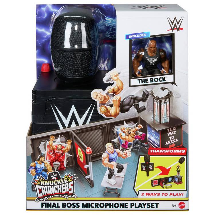 Mattel WWE Knuckle Crunchers Final Boss playset The Rock (British brand)