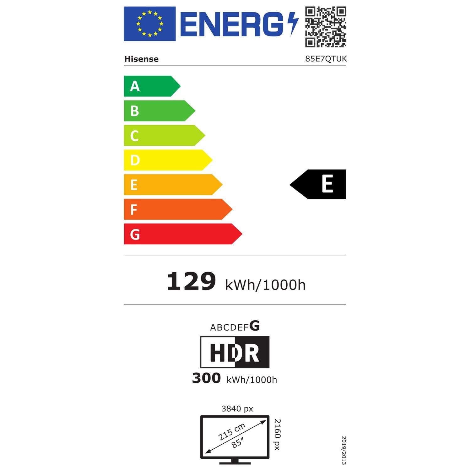 Hisense 85 inch QLED TV - British product