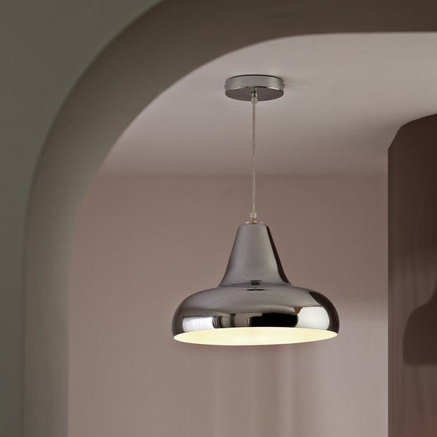 Habitat Aerial metal pendant light polished chrome 33cm - British product