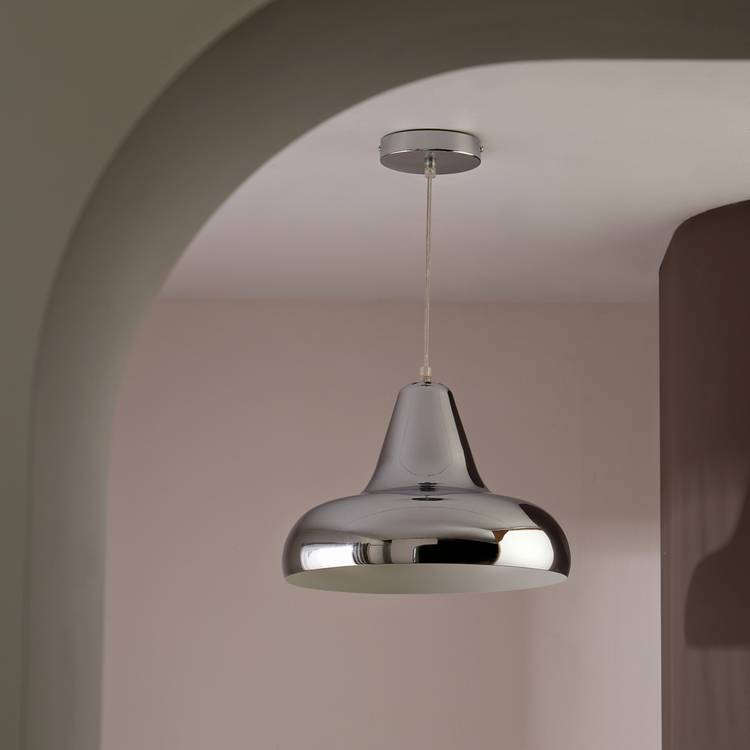 Habitat Aerial metal pendant light polished chrome 33cm - British product