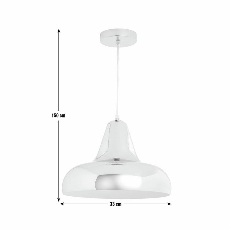 Habitat Aerial metal pendant light polished chrome 33cm - British product
