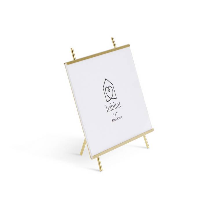 Habitat gold acrylic easel picture frame 5x7 inches - British product