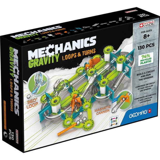Geomag magnetic construction set Gravity Loops and Turns 130 pieces - British product