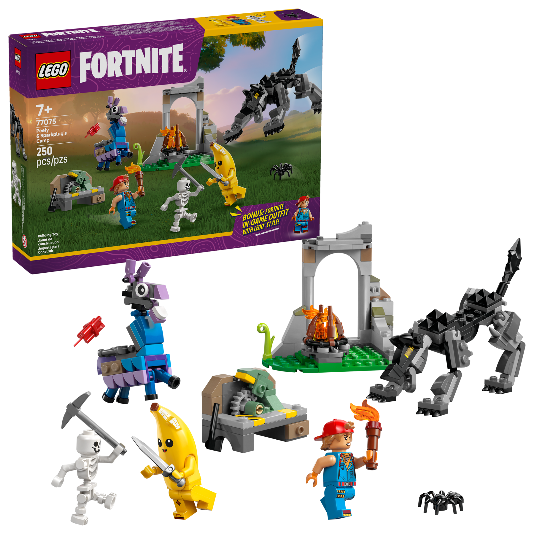 LEGO Fortnite Peely Sparkplug Camp 250 pieces, imported from the UK