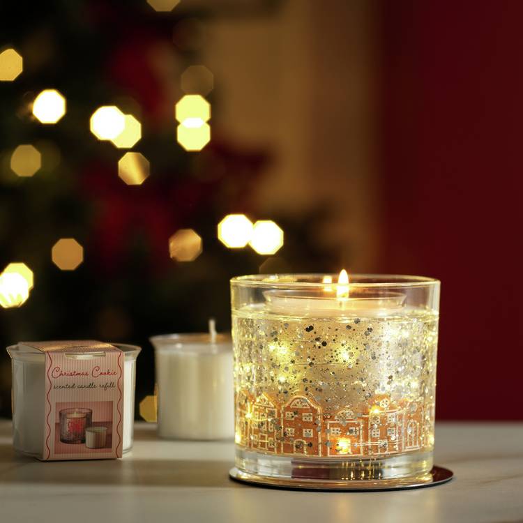 Argos Home refillable gel candle set Christmas Cookie, imported from the UK