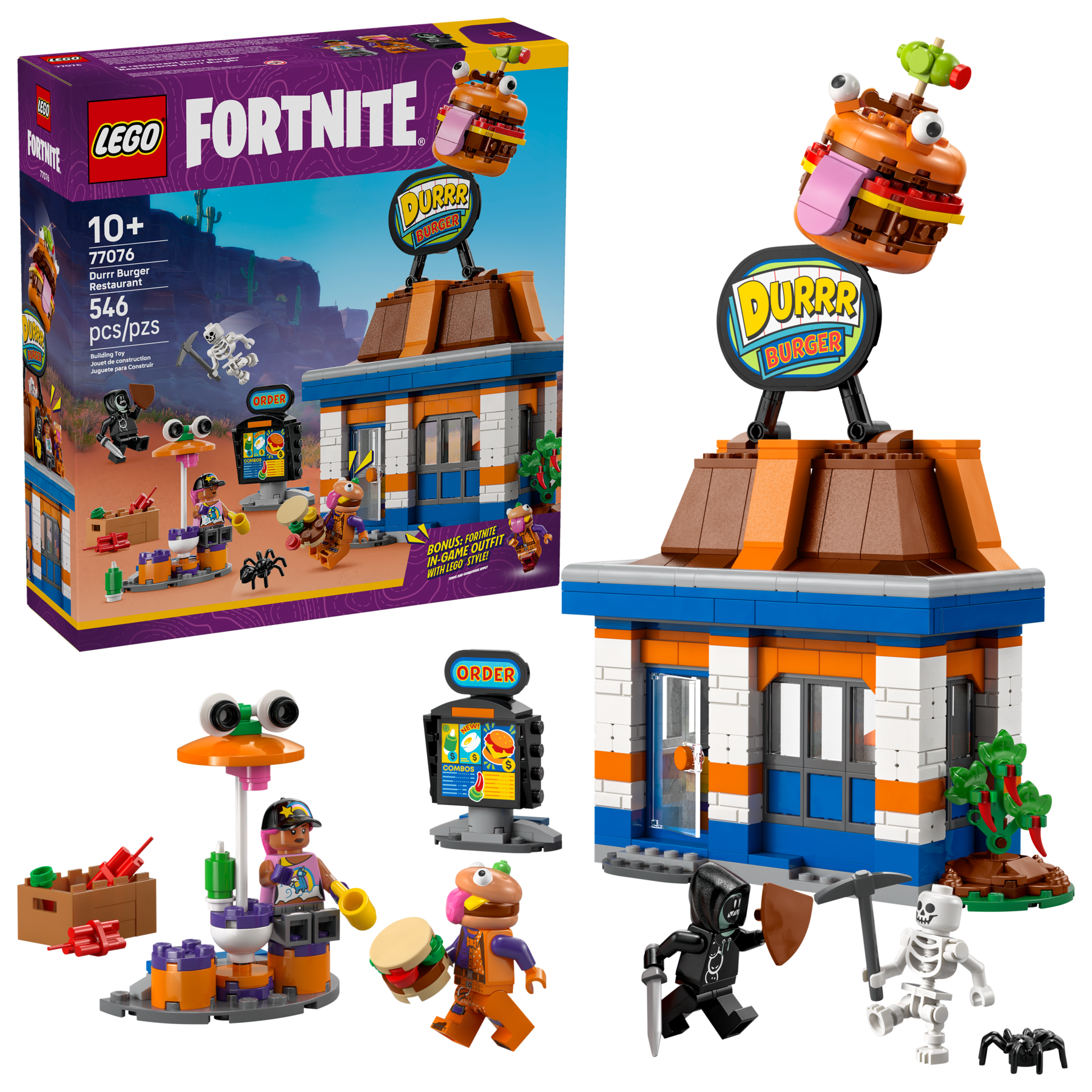 LEGO Fortnite Durrr Burger Restaurant Set, imported from the UK