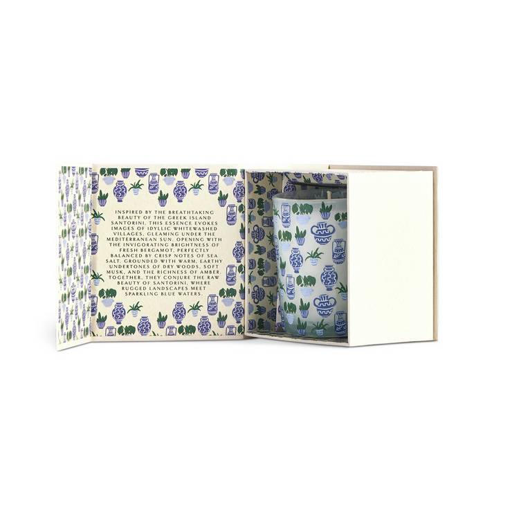 Habitat medium boxed candle Santorini, imported from the UK