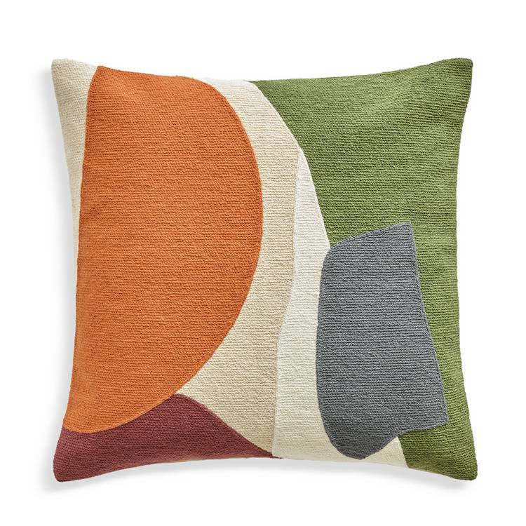 Habitat Autumn Crewel Abstract cushion 43x43cm (British brand)