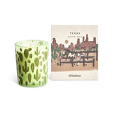 Habitat Texas candle green glass holder cactus artwork (British brand)
