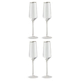 Argos Home silver rim champagne glasses set of 4, imported from the UK