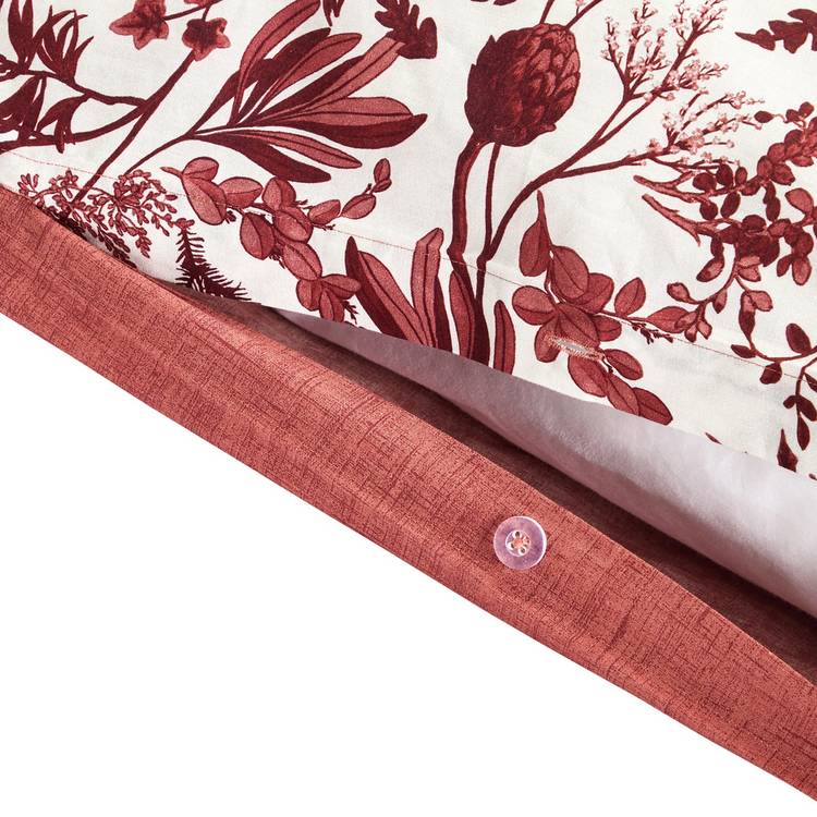 Argos Home burgundy foliage print bedding set single (British brand)