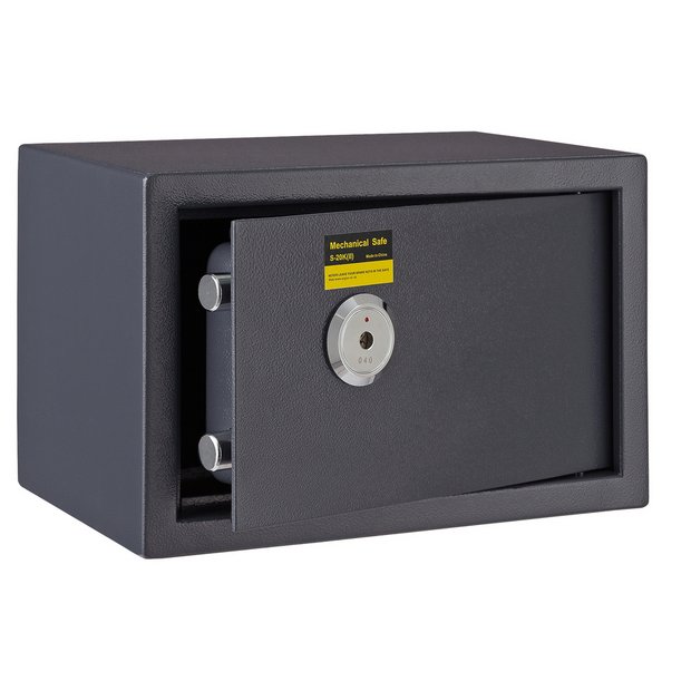 Argos Home A5 31cm steel safe key lock grey, UK version