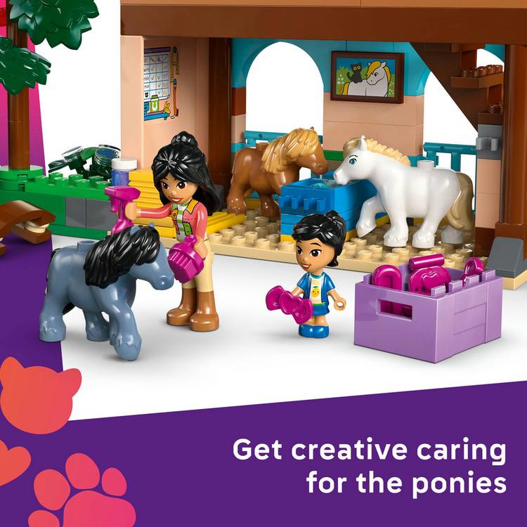 LEGO Friends Pony Ranch & Stable set with 3 horses and 4 characters, imported from the UK
