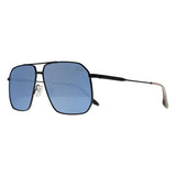 Quiksilver QS3009 matte black blue mirrored polarised sunglasses (British brand)