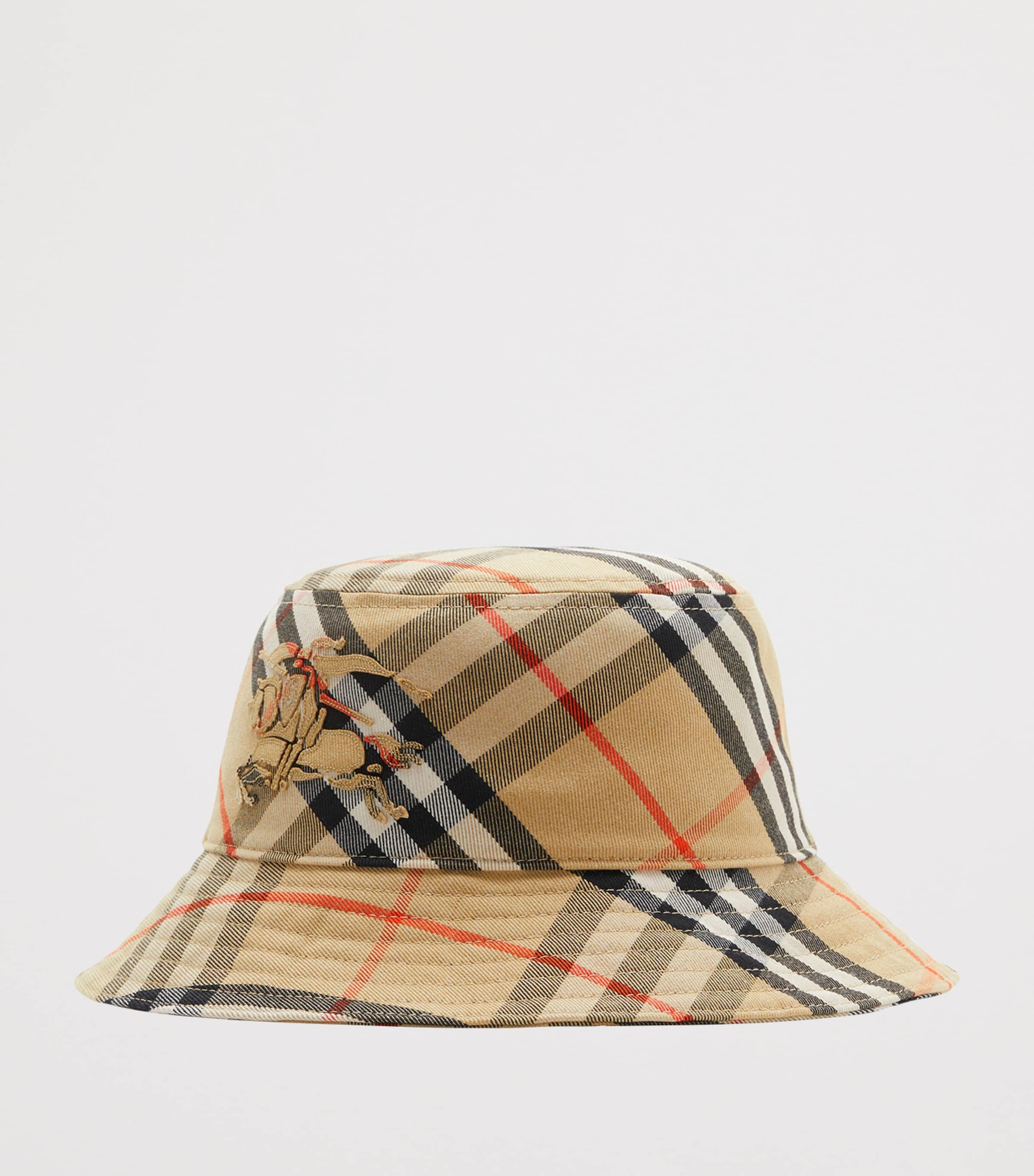 Burberry bucket hat with Check pattern and EKD emblem (British brand)