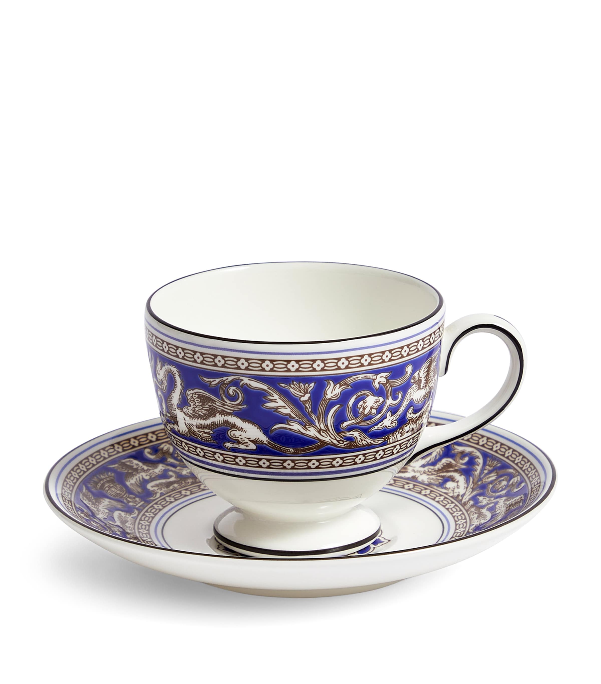 Wedgwood Florentine Marine teacup and saucer (British brand)