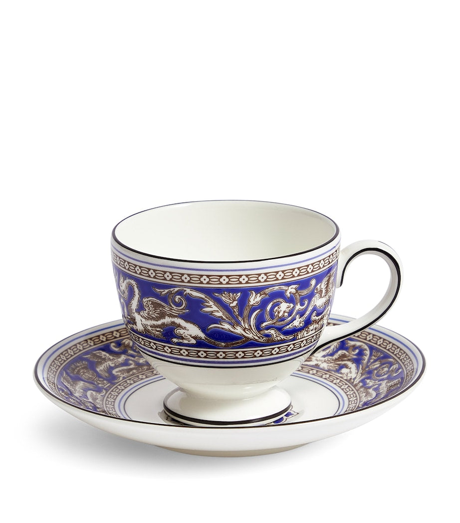 Wedgwood Florentine Marine teacup and saucer (British brand)