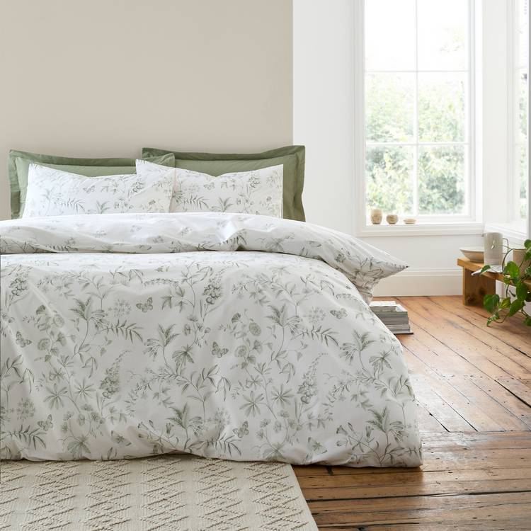 Bianca bedding set floral green double, imported from the UK