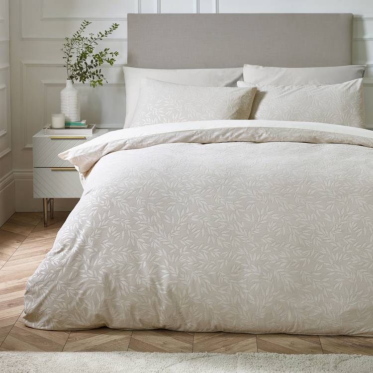 Catherine Lansfield Leaves Natural bedding set single - British product