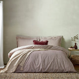 Yard cotton beetroot stripe duvet set single - British product