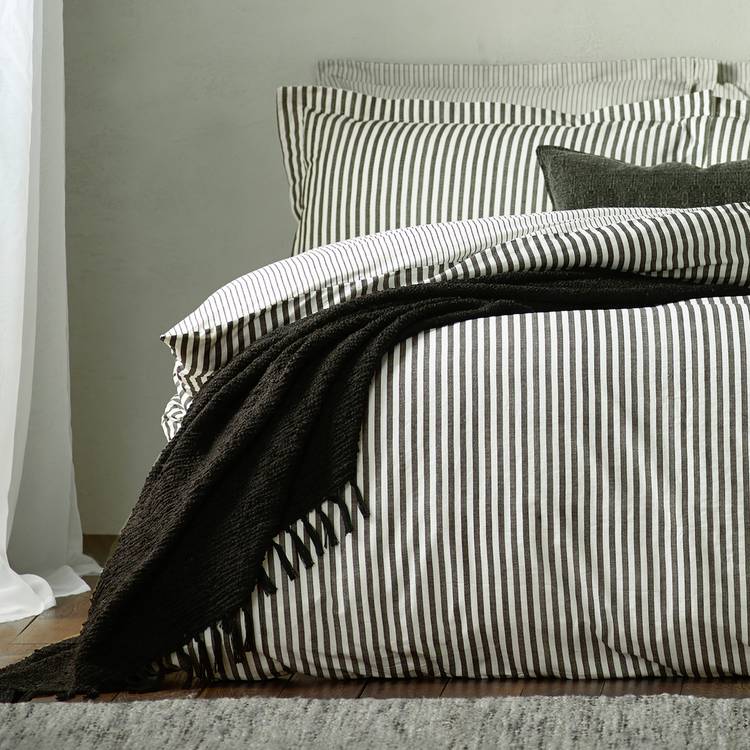 Yard bedding set Cotton Stripe Black single, imported from the UK