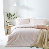 Yard Hebden Cotton Stripe Blush Bedding Set -  Super king
