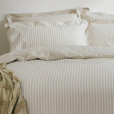 Yard cotton stripe natural bedding set single size, UK version