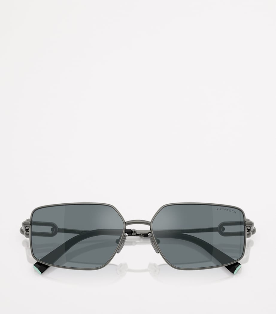 Tiffany & Co. metal rectangular sunglasses TF3111, imported from the UK