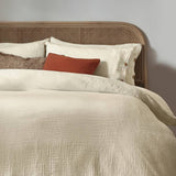 Yard Lark cotton muslin natural duvet set single - British product
