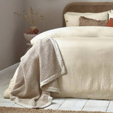 Yard Lark cotton muslin natural duvet set single - British product