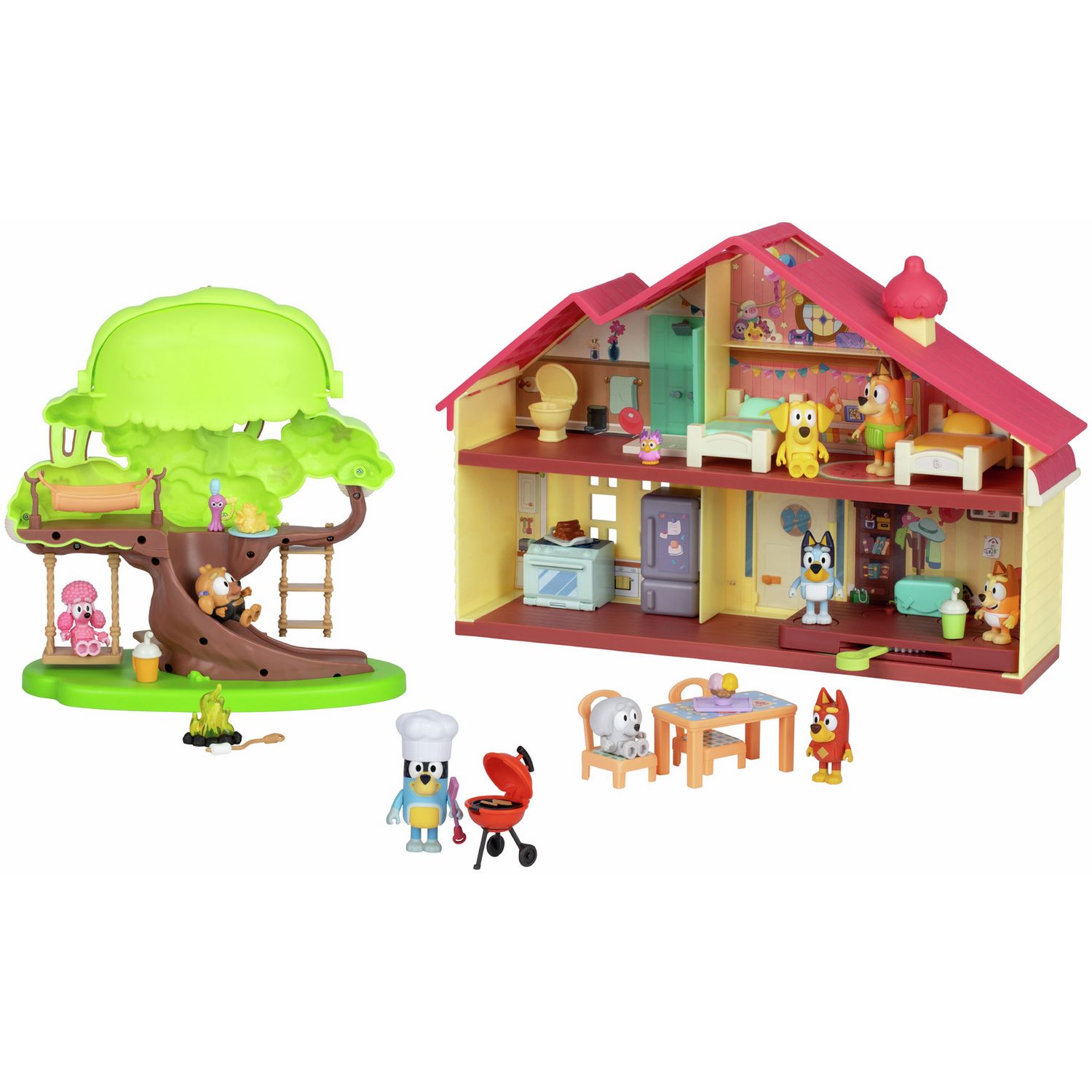 Bluey family celebration home and tree playset bundle (British brand)