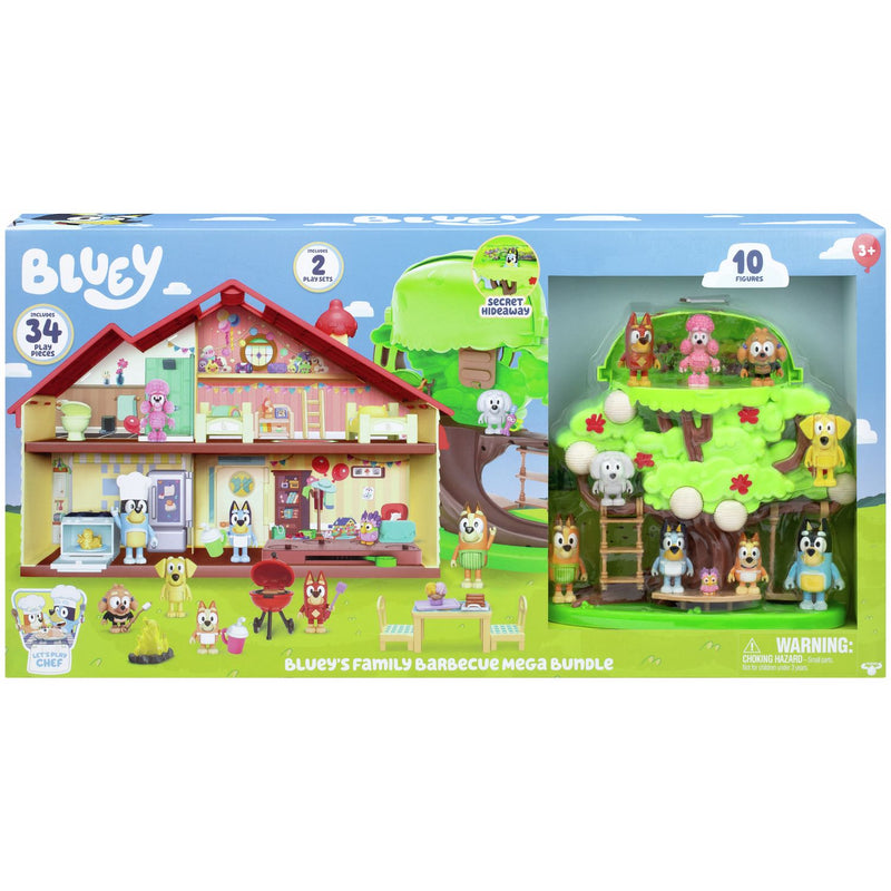 Bluey family celebration home and tree playset bundle (British brand)