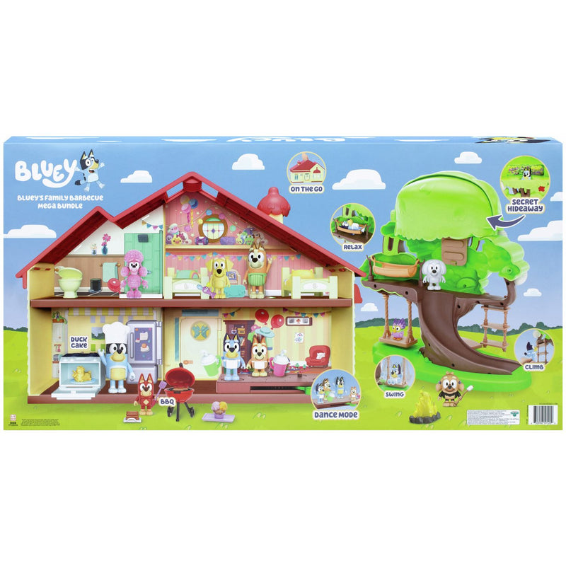 Bluey family celebration home and tree playset bundle (British brand)