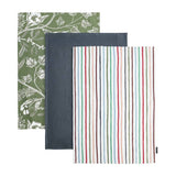 Habitat textile set green floral stripe, UK version