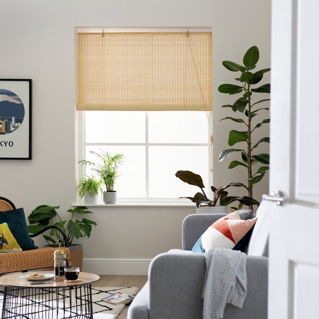 Little Black Book bamboo natural roller blind 60cm, imported from the UK