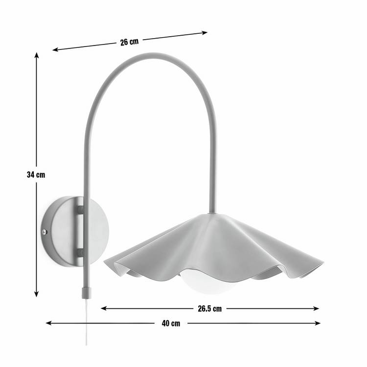 Habitat Yuno olive arch wall light, imported from the UK