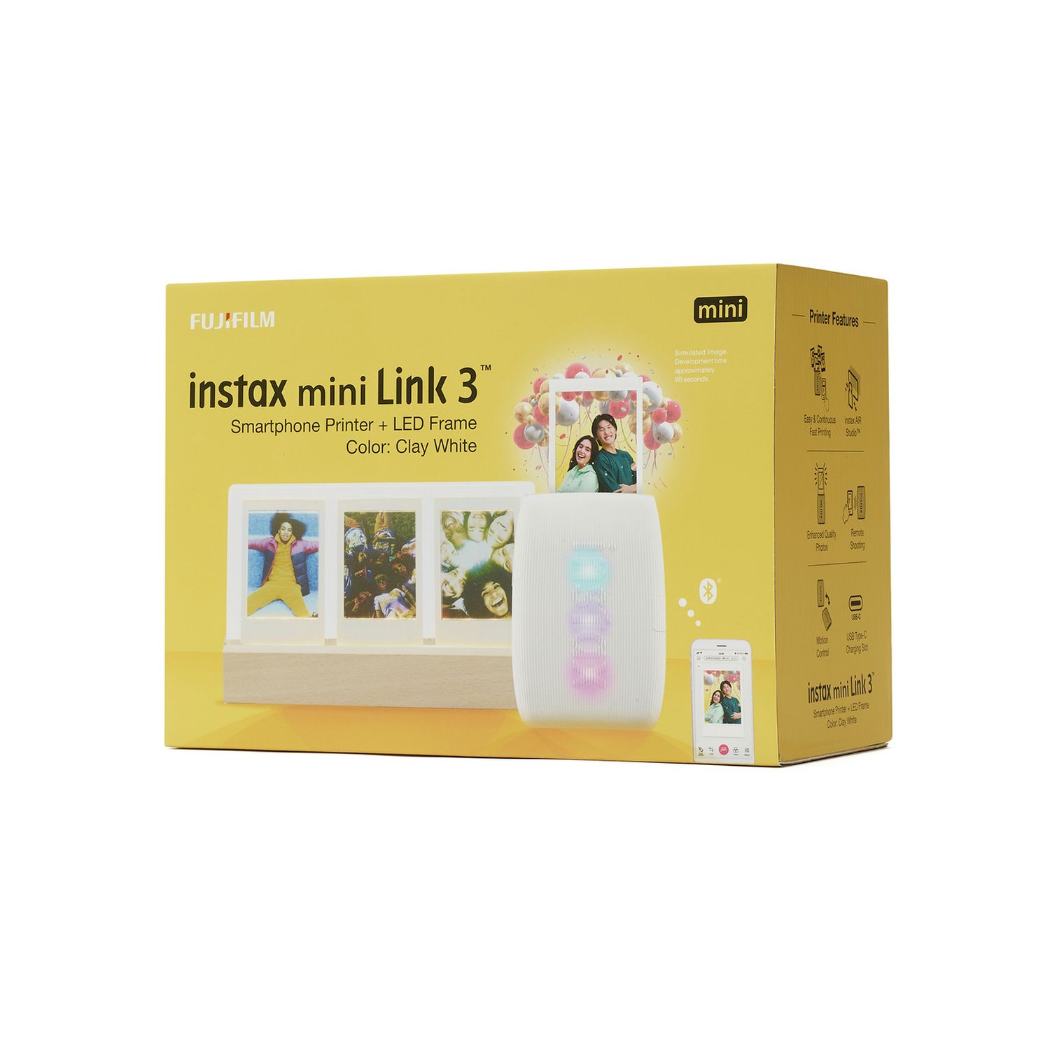 instax Mini Link 3 wireless photo printer bundle Clay White - British product