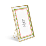 Habitat green pink scallop metal frame 4x6, imported from the UK