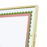 Habitat green pink scallop metal frame 4x6, imported from the UK