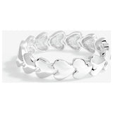 Lipsy silver polished molten heart stretch bracelet 26cm - British product